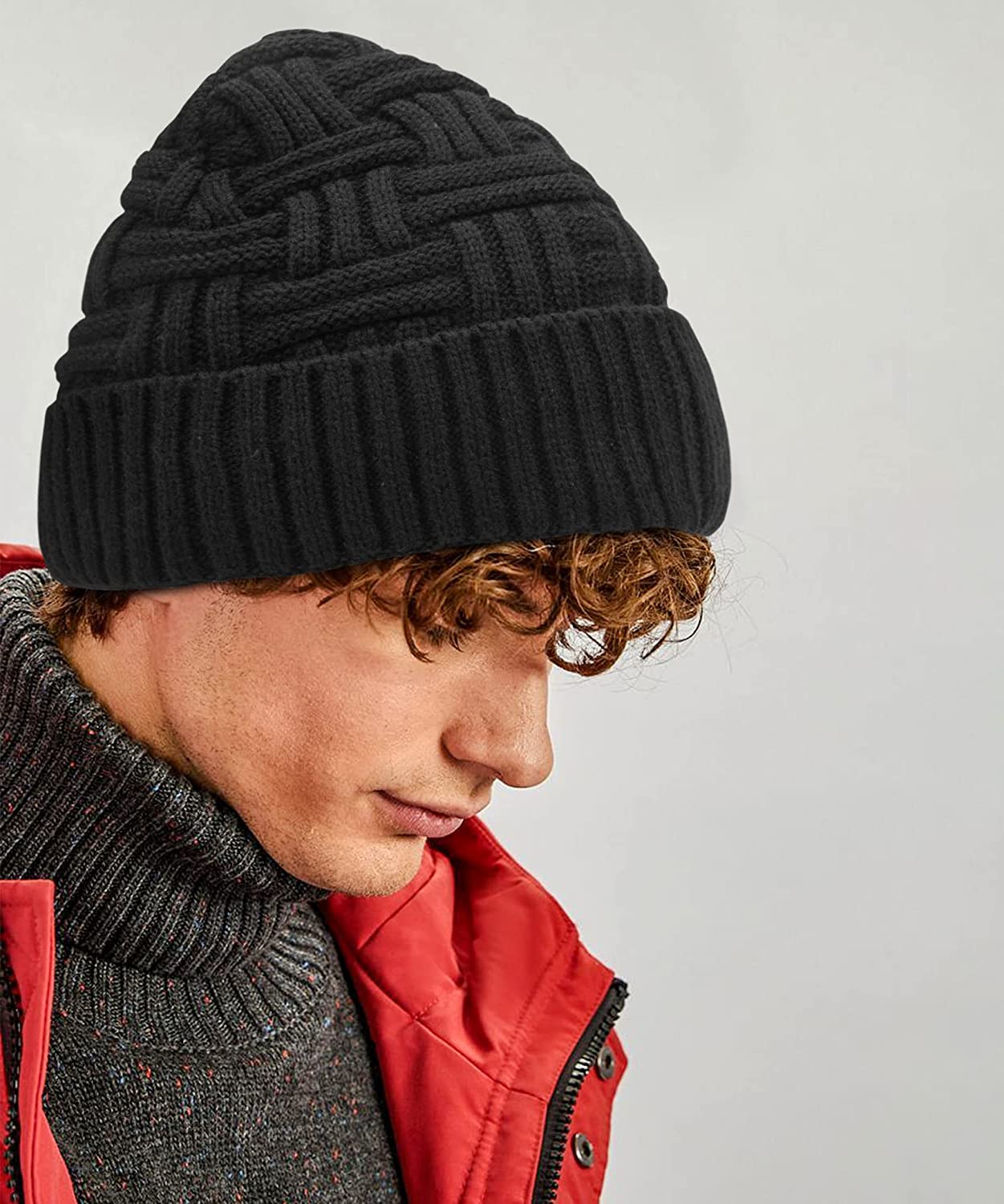 Loritta 2 Pack Winter Beanie Hat Set Warm Knitted Slouchy Thick Baggy Beanie Skull Cap for Men Women Gifts - Image 2